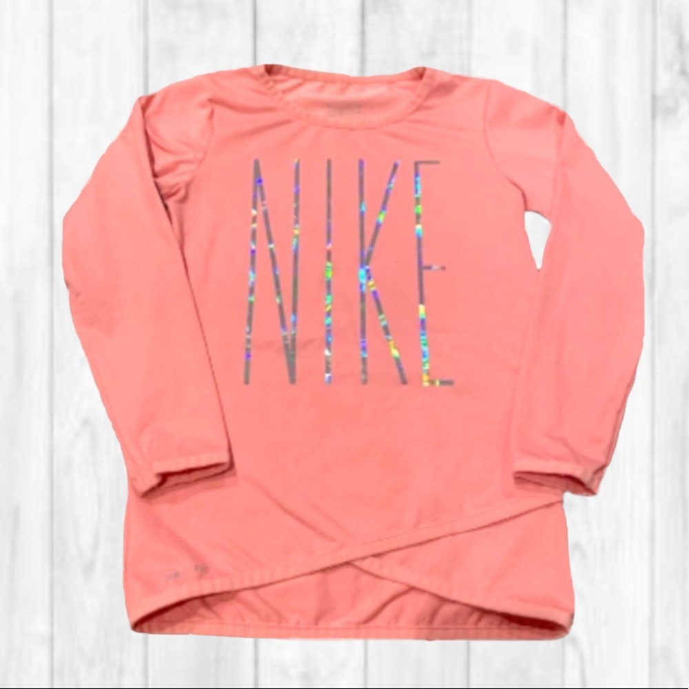 Girls Nike Dri-Fit Top with Glitter NIKE Logo (2T)
